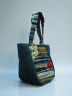 Everyday and Beach Tote Bag / Greek Kourelou Bag: Boho Mediterranean Style Cotton Shoulder Bag