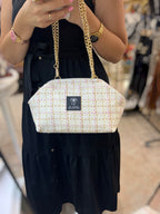 Beige Tweed Medium frame bag
