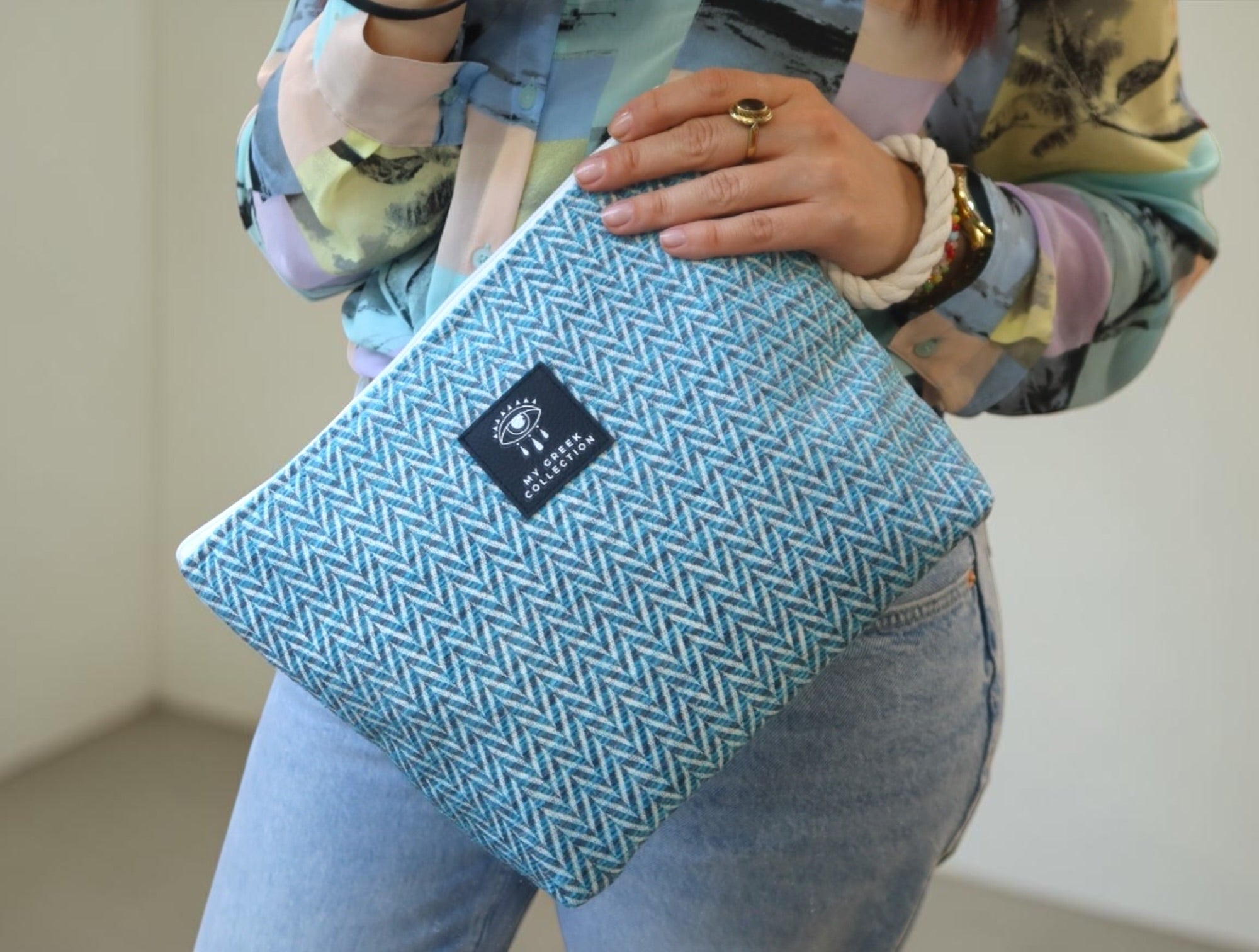 Artemis / Aegean Blue pouch bag