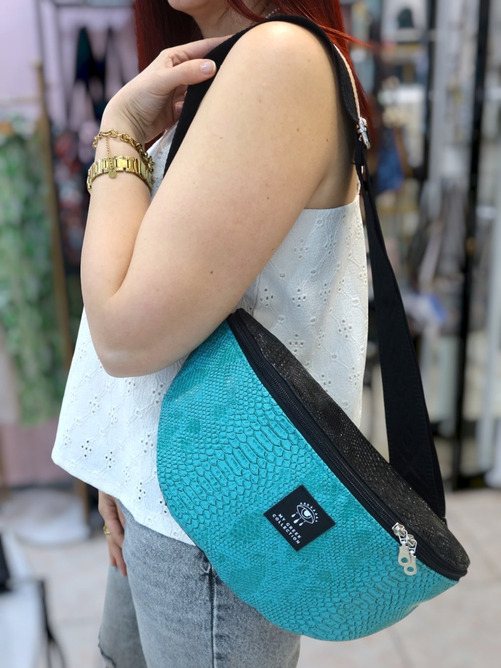 Hera / Snake effect large belt bag