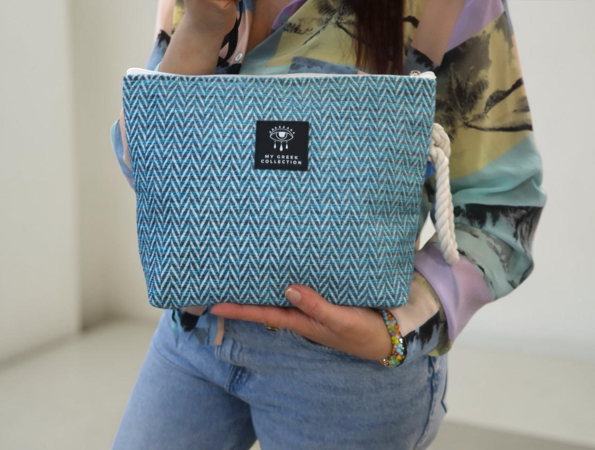 Artemis / Aegean Blue pouch bag