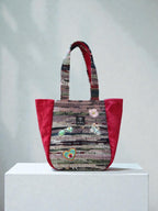 Everyday and Beach Tote Bag / Greek Kourelou Bag: Boho Mediterranean Style Cotton Shoulder Bag