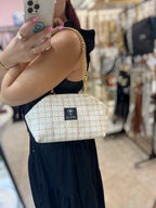 Beige Tweed Medium frame bag
