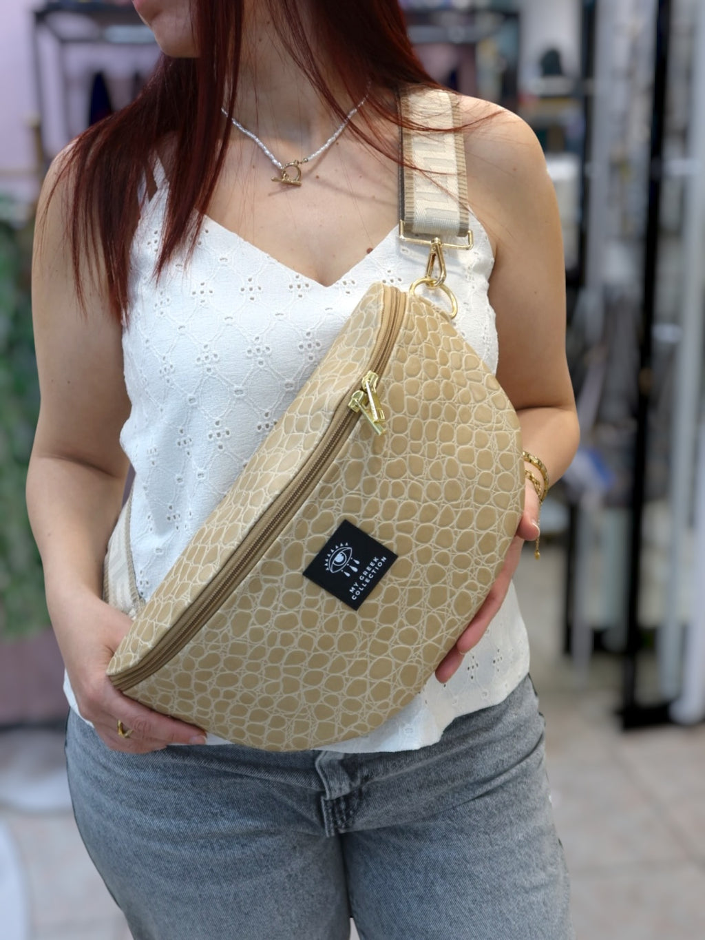 Hera / Large beige belt bag