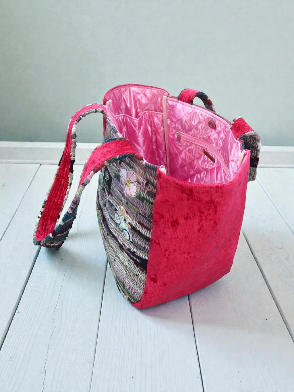 Everyday and Beach Tote Bag / Greek Kourelou Bag: Boho Mediterranean Style Cotton Shoulder Bag