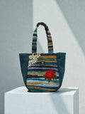 Everyday and Beach Tote Bag / Greek Kourelou Bag: Boho Mediterranean Style Cotton Shoulder Bag