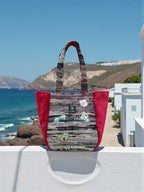 Everyday and Beach Tote Bag / Greek Kourelou Bag: Boho Mediterranean Style Cotton Shoulder Bag