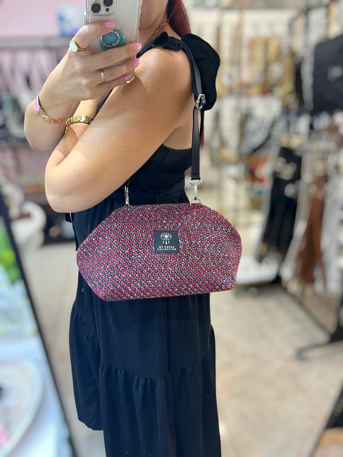 Burgundy Texture Medium frame bag