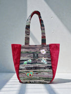 Everyday and Beach Tote Bag / Greek Kourelou Bag: Boho Mediterranean Style Cotton Shoulder Bag