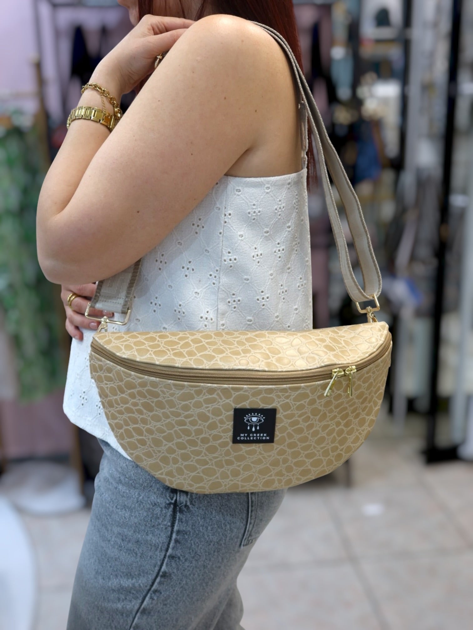 Hera / Large beige belt bag