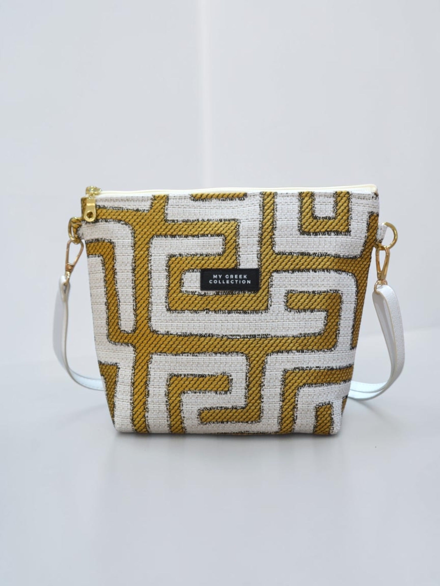 Olympia / Gold labyrinth small crossbody bag
