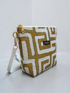 Olympia / Gold labyrinth small crossbody bag