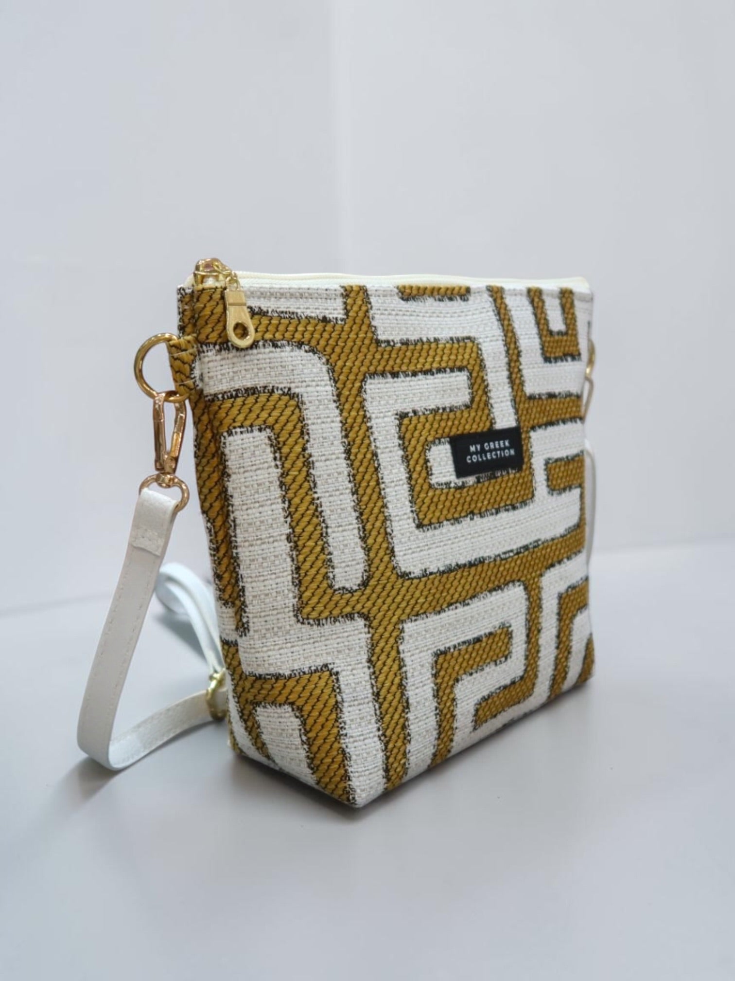 Olympia / Gold labyrinth small crossbody bag