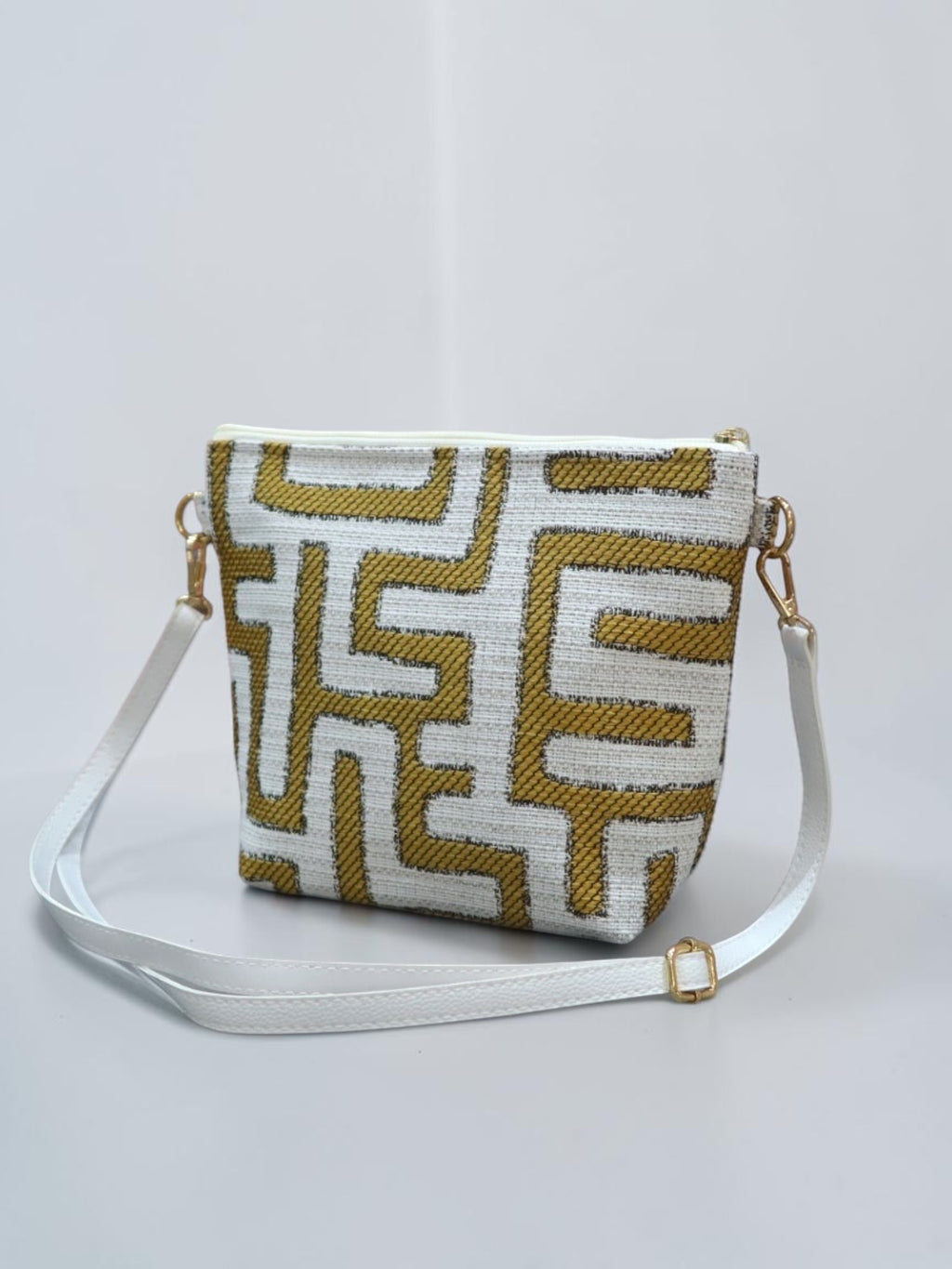 Olympia / Gold labyrinth small crossbody bag