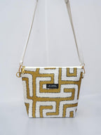 Olympia / Gold labyrinth small crossbody bag