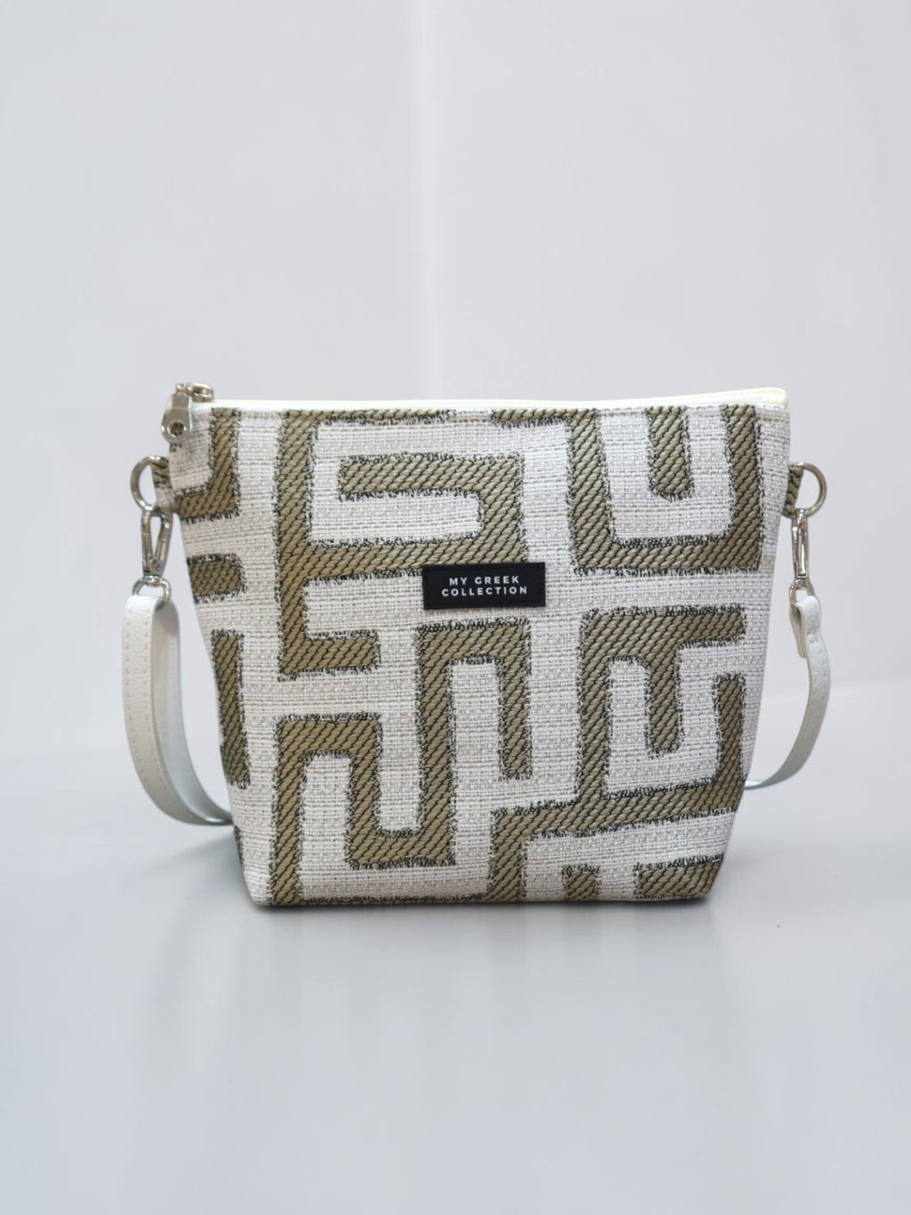Olympia / Gray labyrinth small crossbody bag