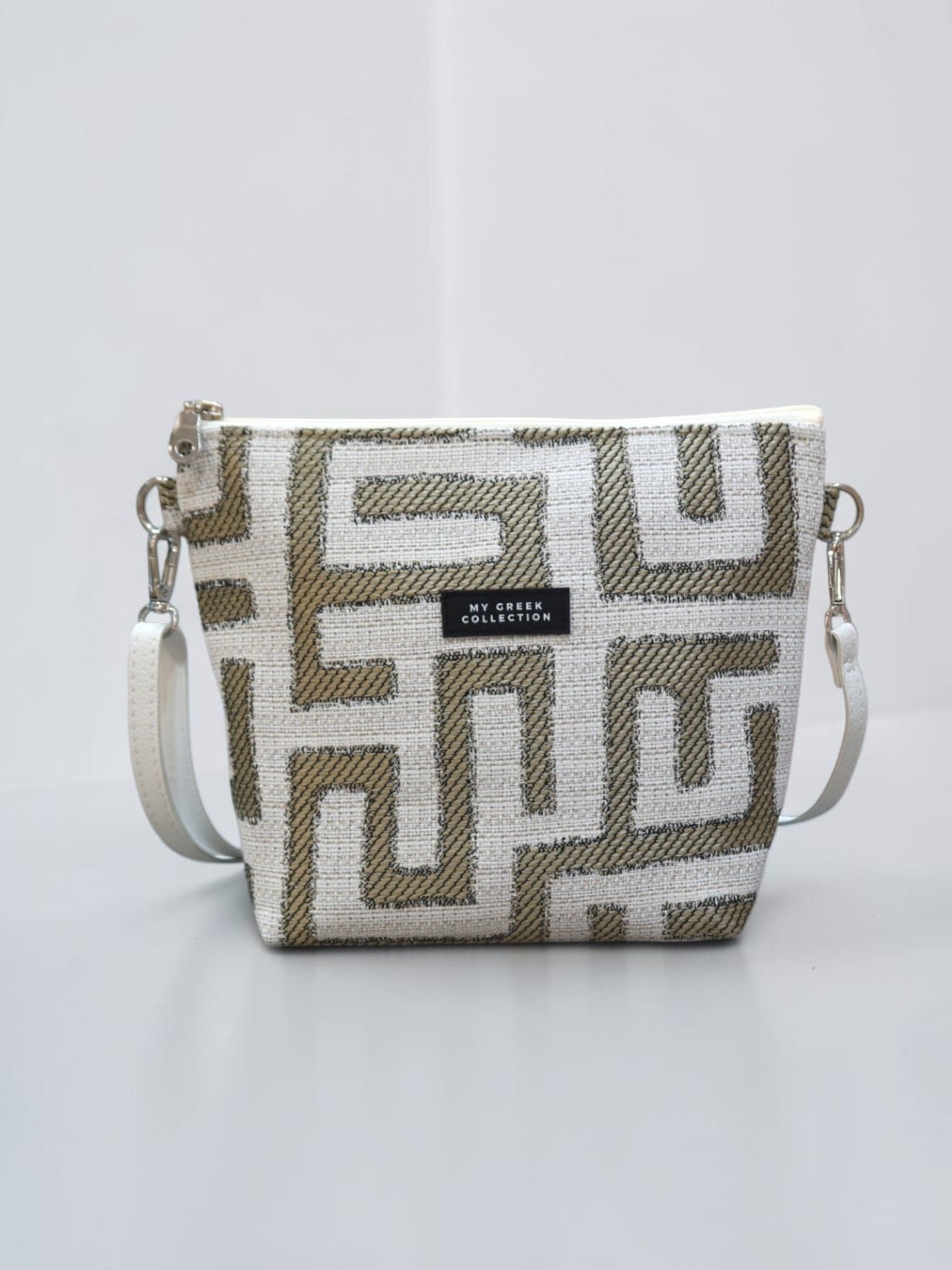Olympia / Gray labyrinth small crossbody bag