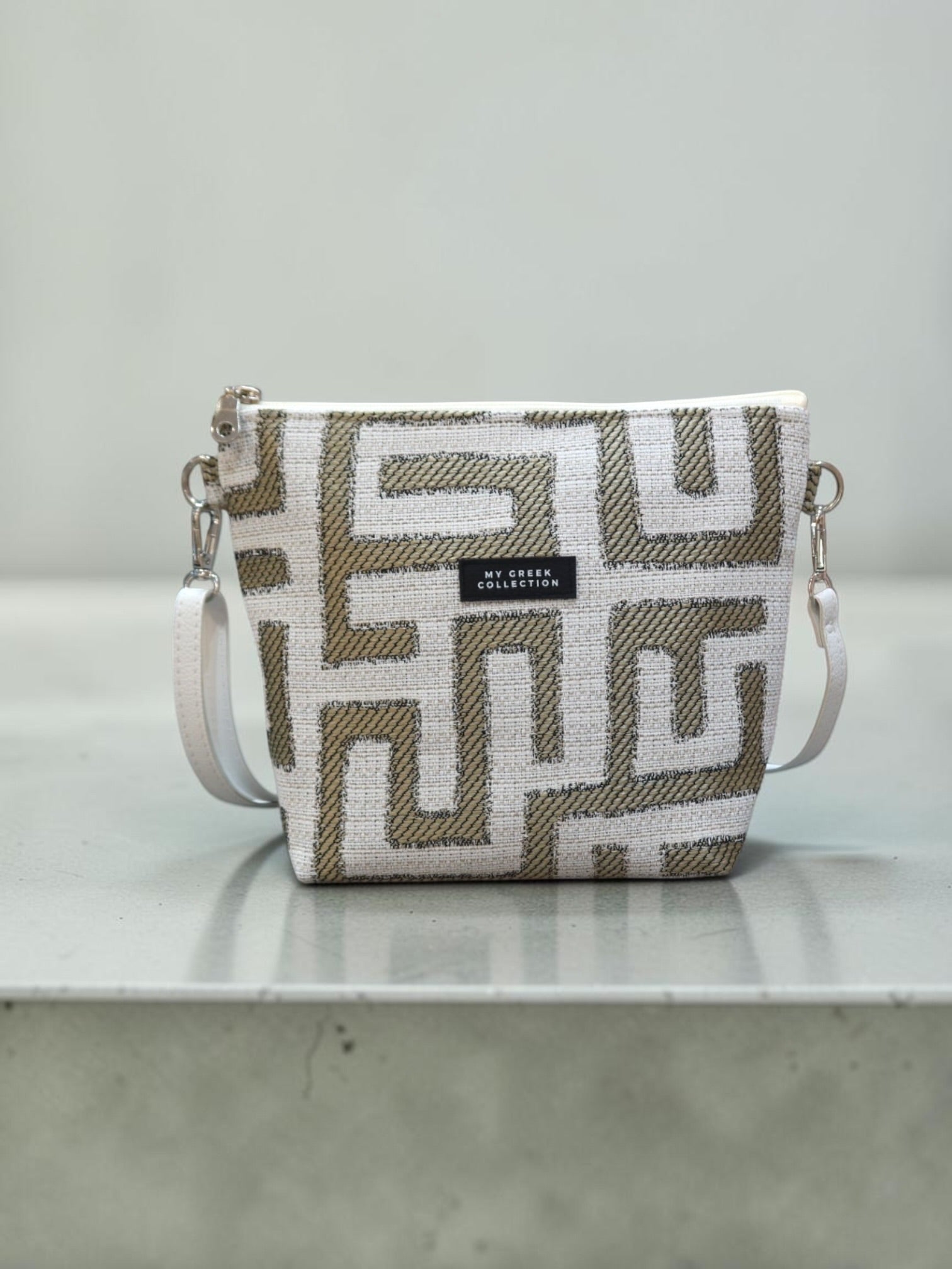 Olympia / Gray labyrinth small crossbody bag