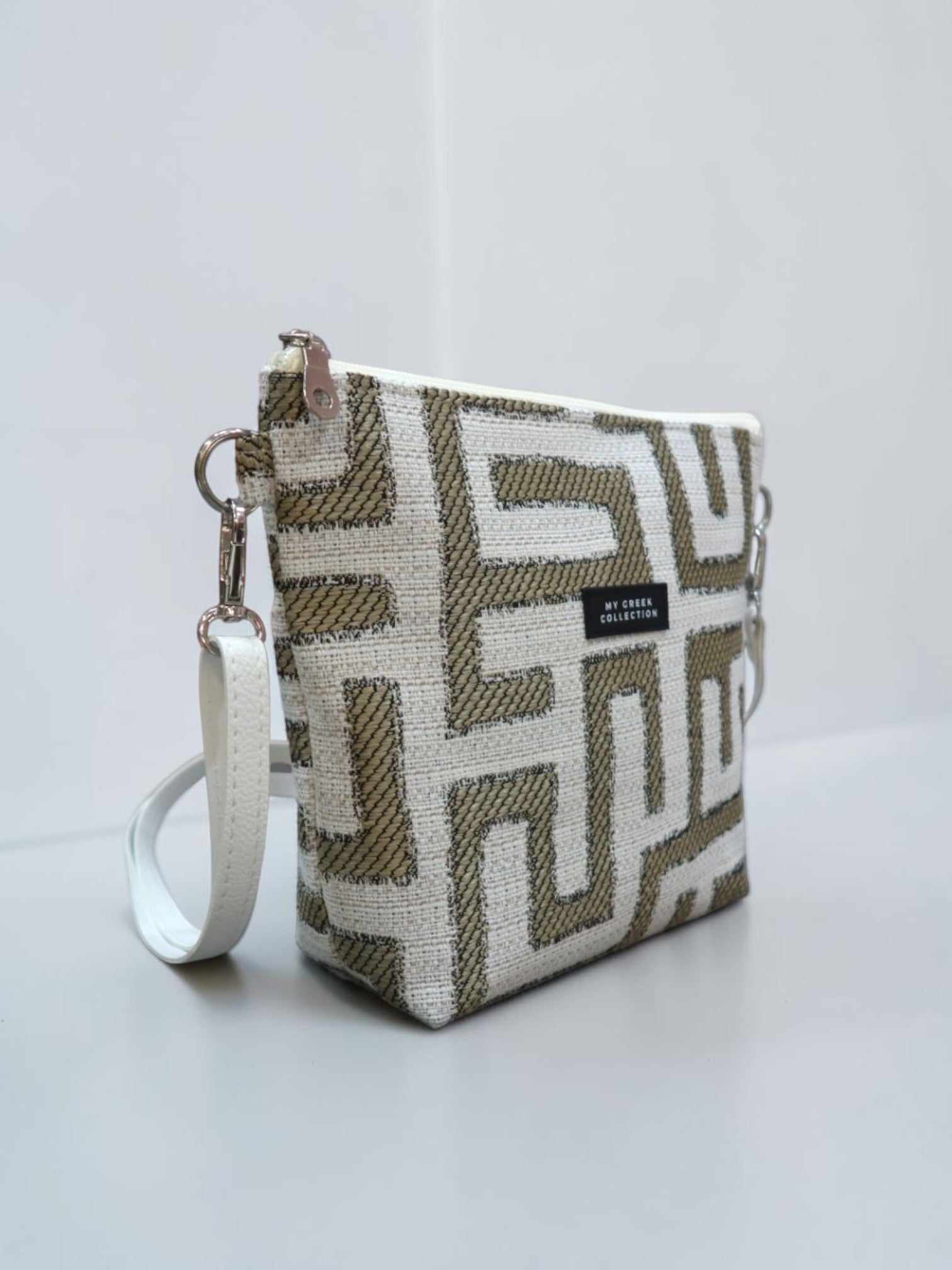 Olympia / Gray labyrinth small crossbody bag