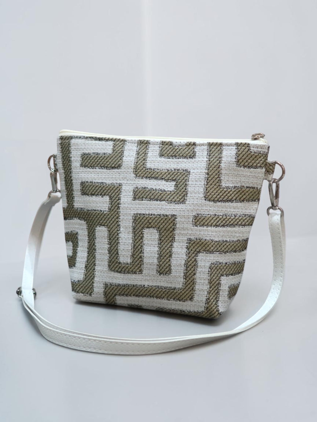 Olympia / Gray labyrinth small crossbody bag