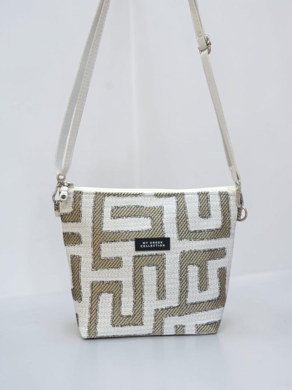 Olympia / Gray labyrinth small crossbody bag