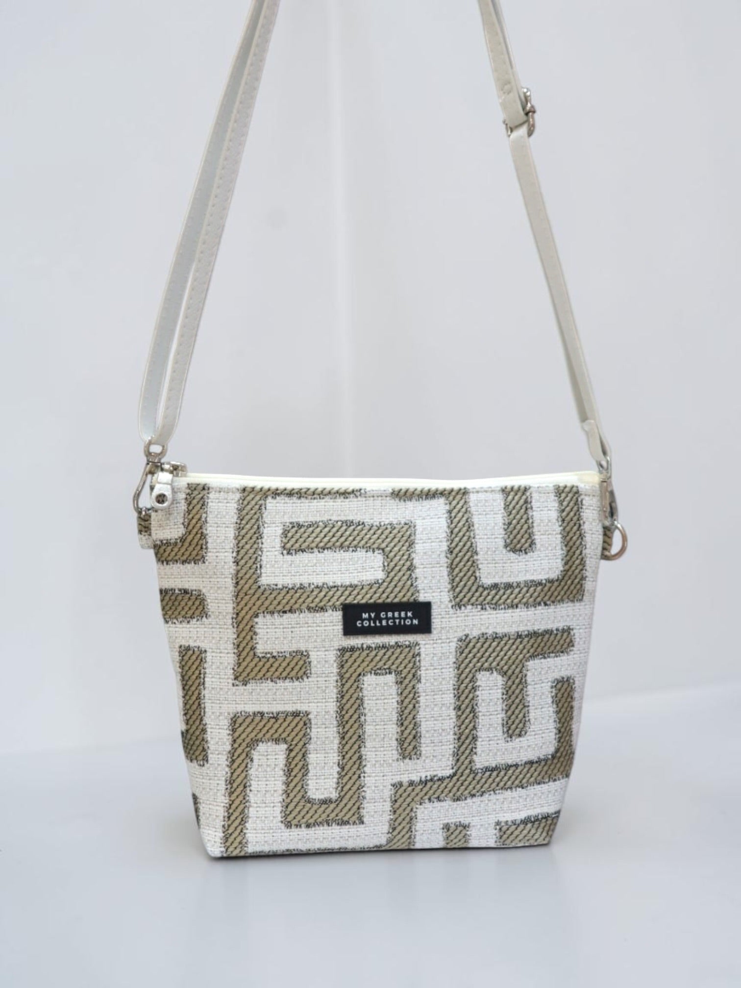 Olympia / Gray labyrinth small crossbody bag