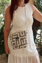 Olympia / Gray labyrinth small crossbody bag