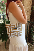 Olympia / Gold labyrinth small crossbody bag
