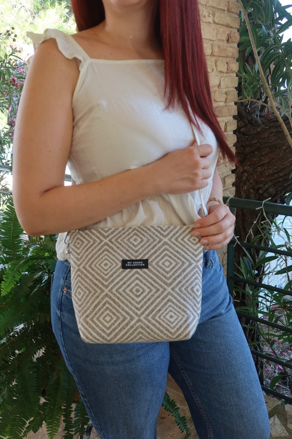 Olympia / Beige small crossbody bag