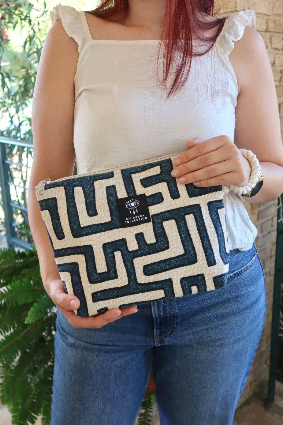 Artemis / Greek island labyrinth pouch bag