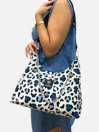 Hecate Large / Blue Leopard hobo bag