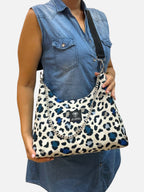 Hecate Large / Blue Leopard hobo bag