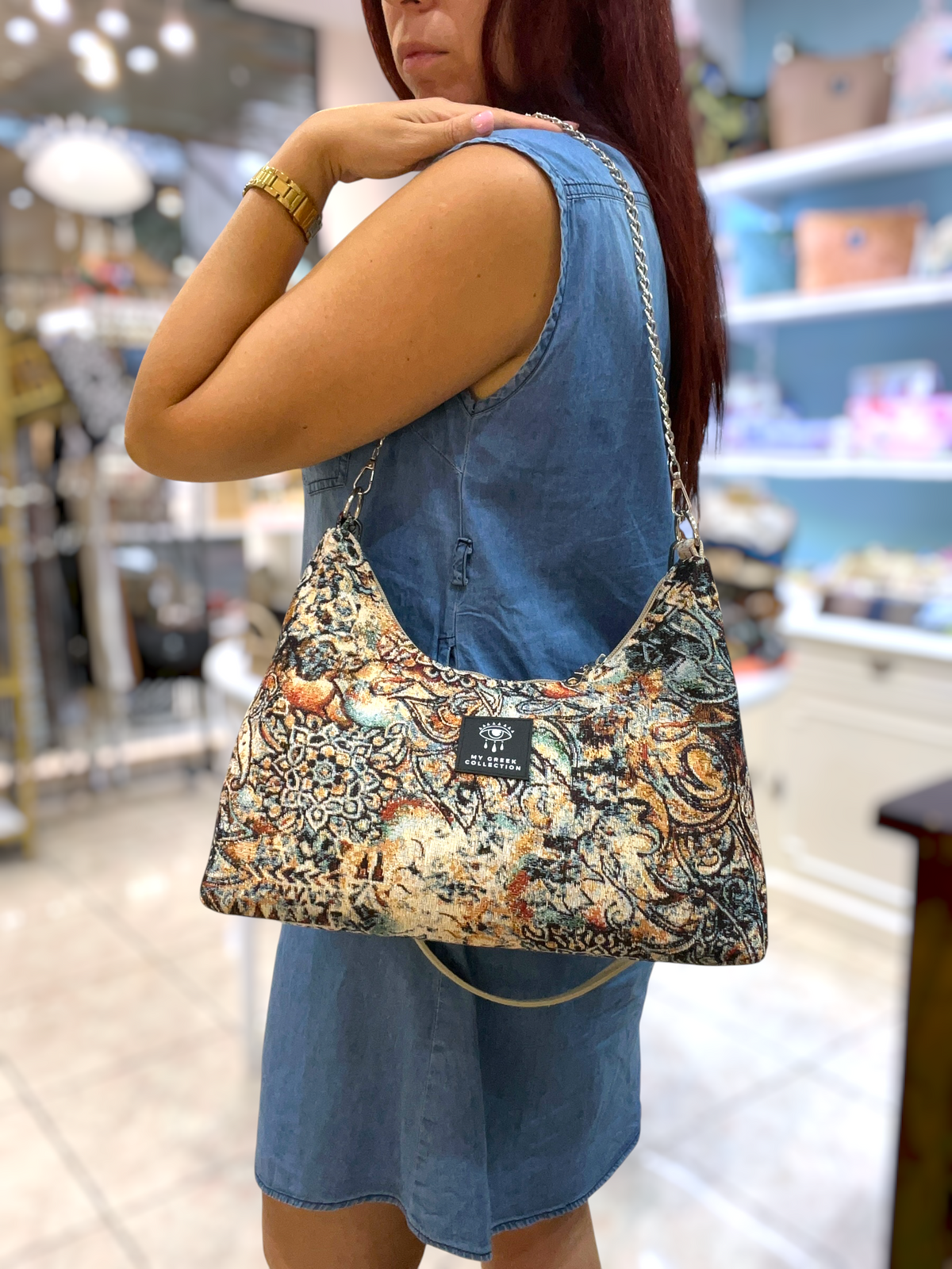 Hecate Medium / Paisley Tapestry hobo bag