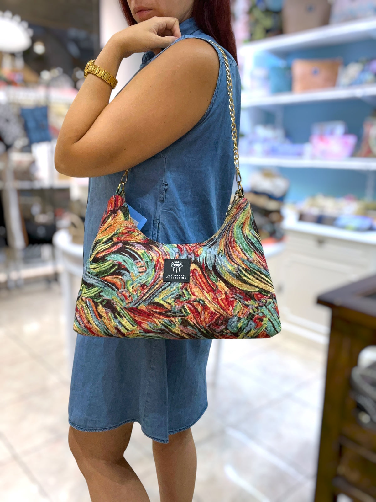 Hecate Medium / Color swirl hobo bag