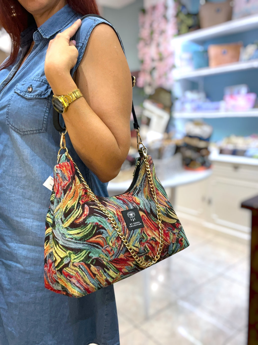 Hecate Medium / Color swirl hobo bag