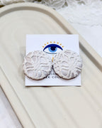 XL Fabric Covered Stud Button Earrings