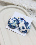 XL Fabric Covered Stud Button Earrings