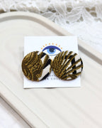 XL Fabric Covered Stud Button Earrings