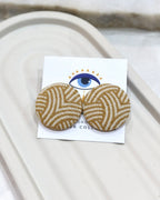 XL Fabric Covered Stud Button Earrings