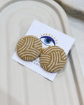 XL Fabric Covered Stud Button Earrings