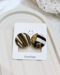 Large Fabric Covered Stud Button Earrings