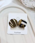 Large Fabric Covered Stud Button Earrings