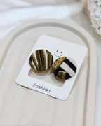 Large Fabric Covered Stud Button Earrings