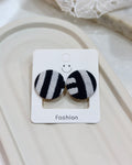 Large Fabric Covered Stud Button Earrings