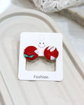 Medium Fabric Covered Stud Button Earrings