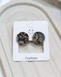 Medium Fabric Covered Stud Button Earrings