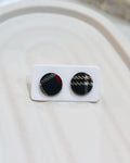 XSmall Fabric Covered Stud Button Earrings