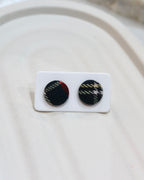 XSmall Fabric Covered Stud Button Earrings