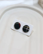 XSmall Fabric Covered Stud Button Earrings