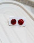 XSmall Fabric Covered Stud Button Earrings